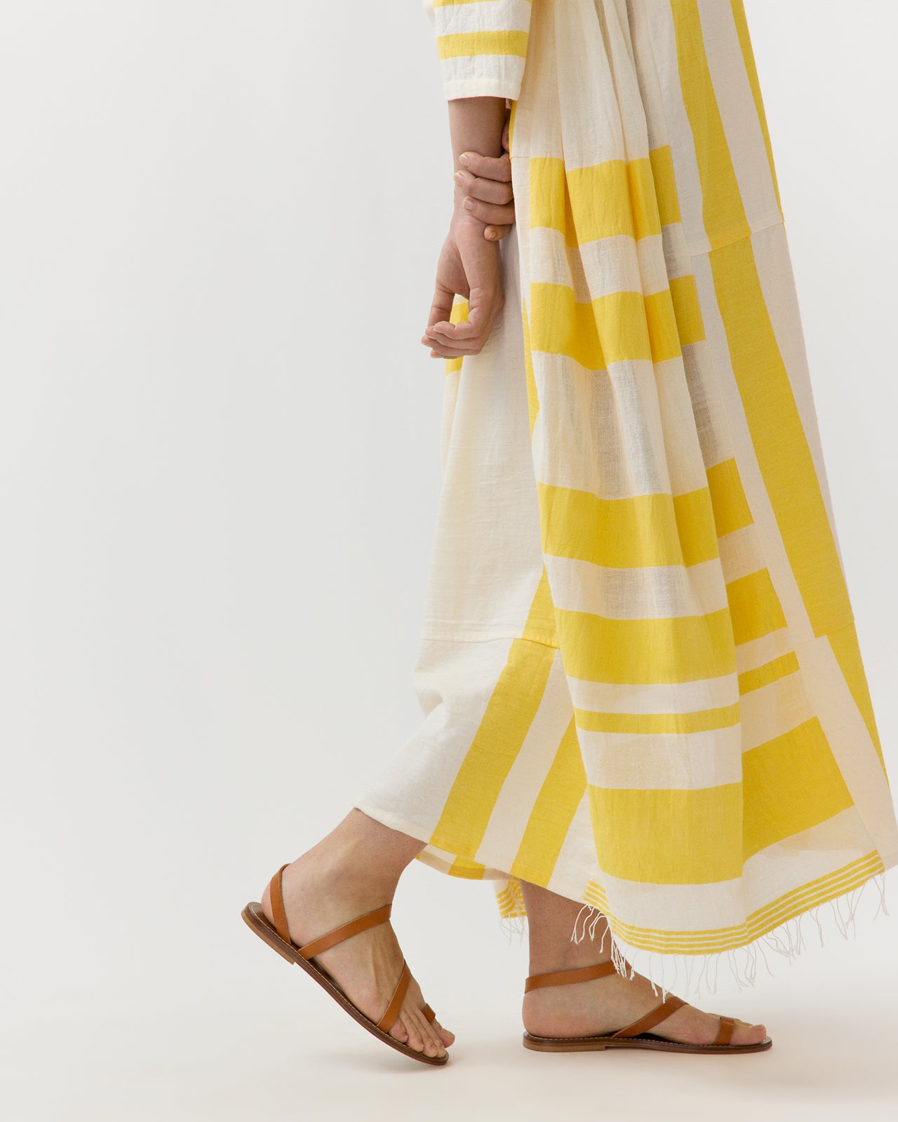 Fana V Neck Caftan in Mezimuri Yellow
