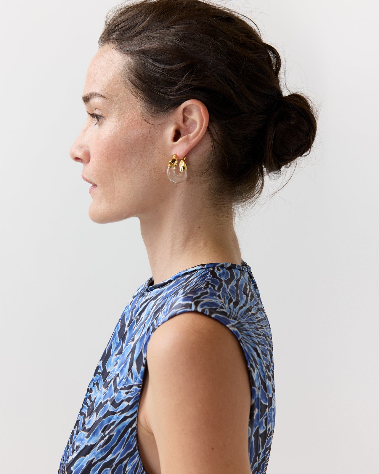 Mini Organic Hoop Earrings in Clear