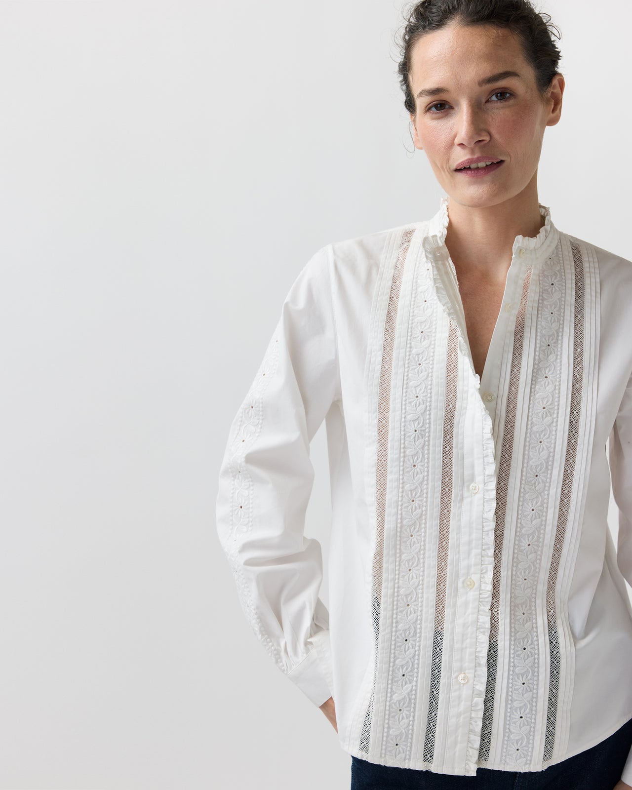 Letitia Blouse in White Poplin