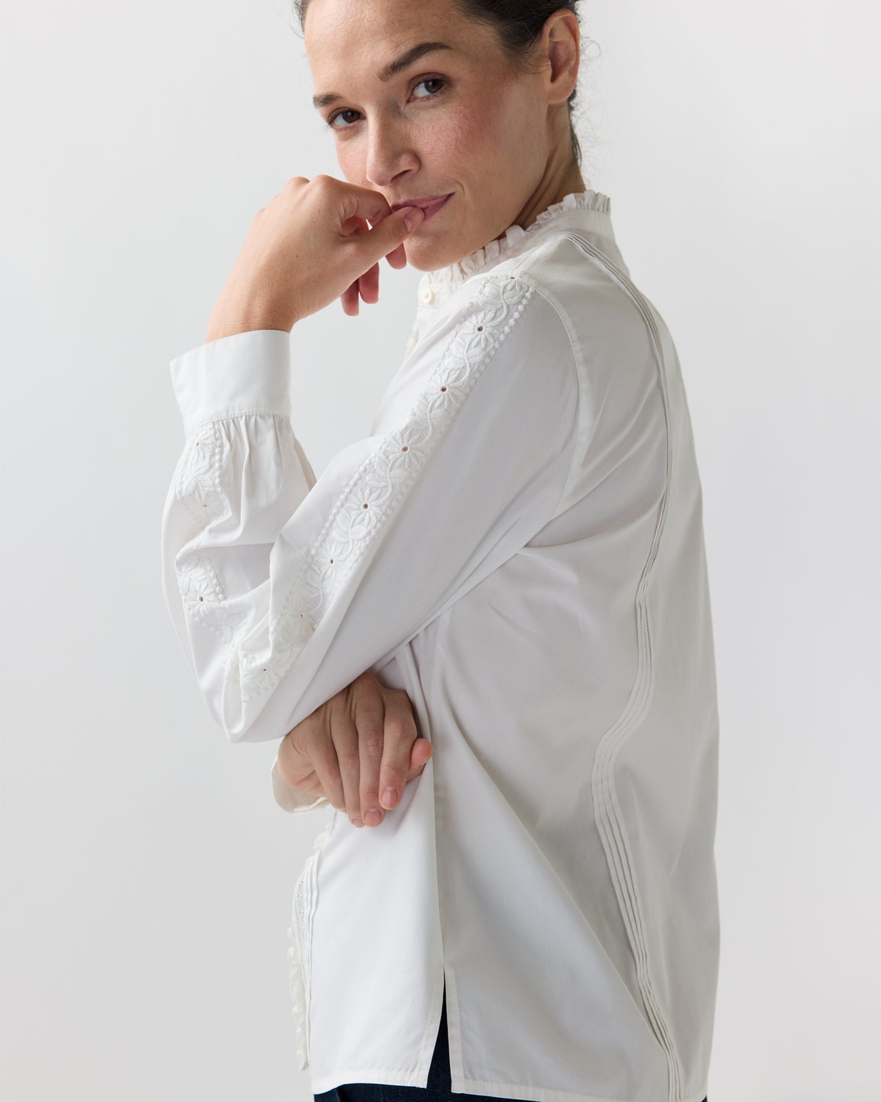 Letitia Blouse in White Poplin