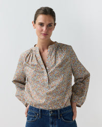 Sienna Top in Terracotta/Multi Ava Liberty Fabric