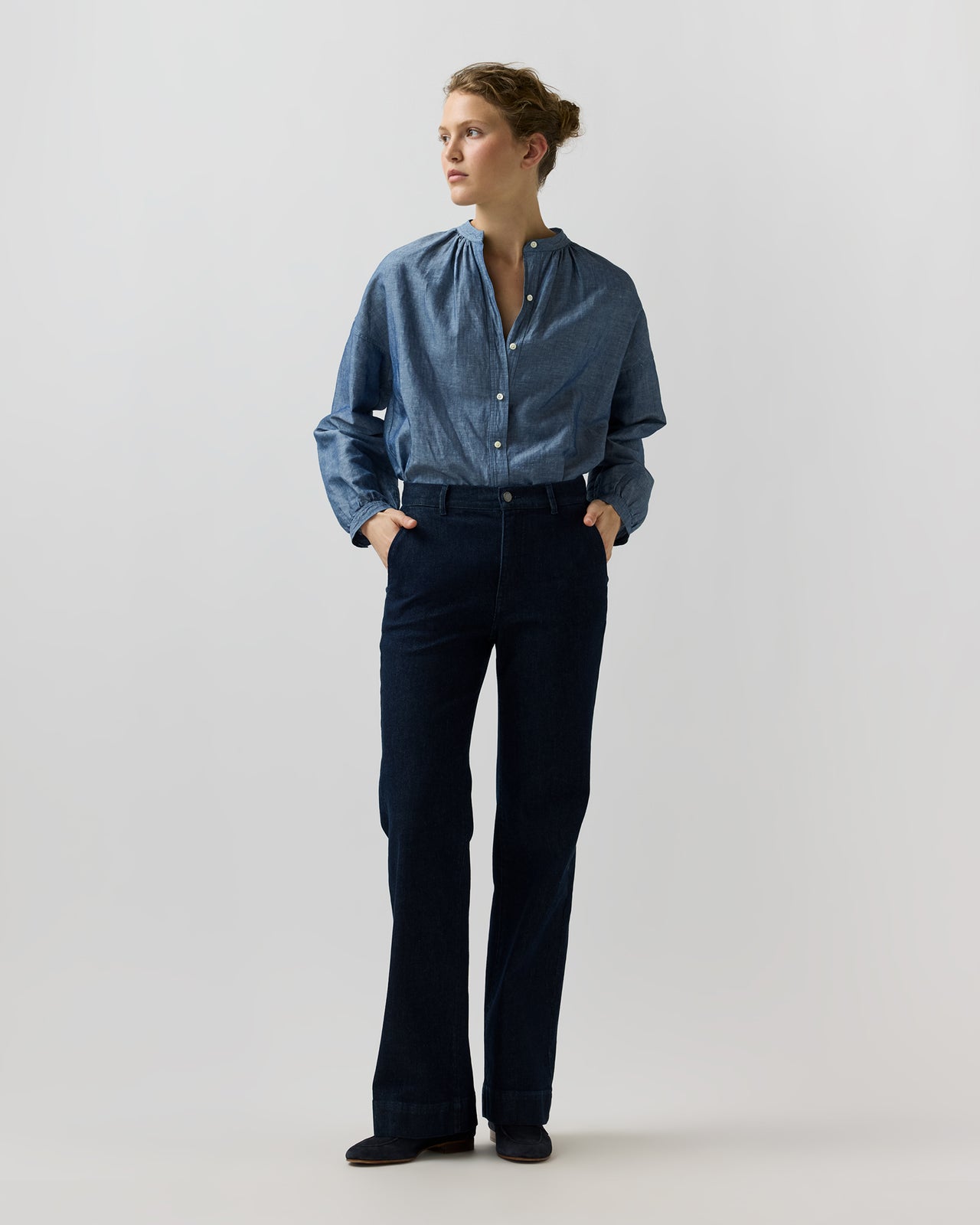 Sunny Blouse in Indigo Cotolino Chambray