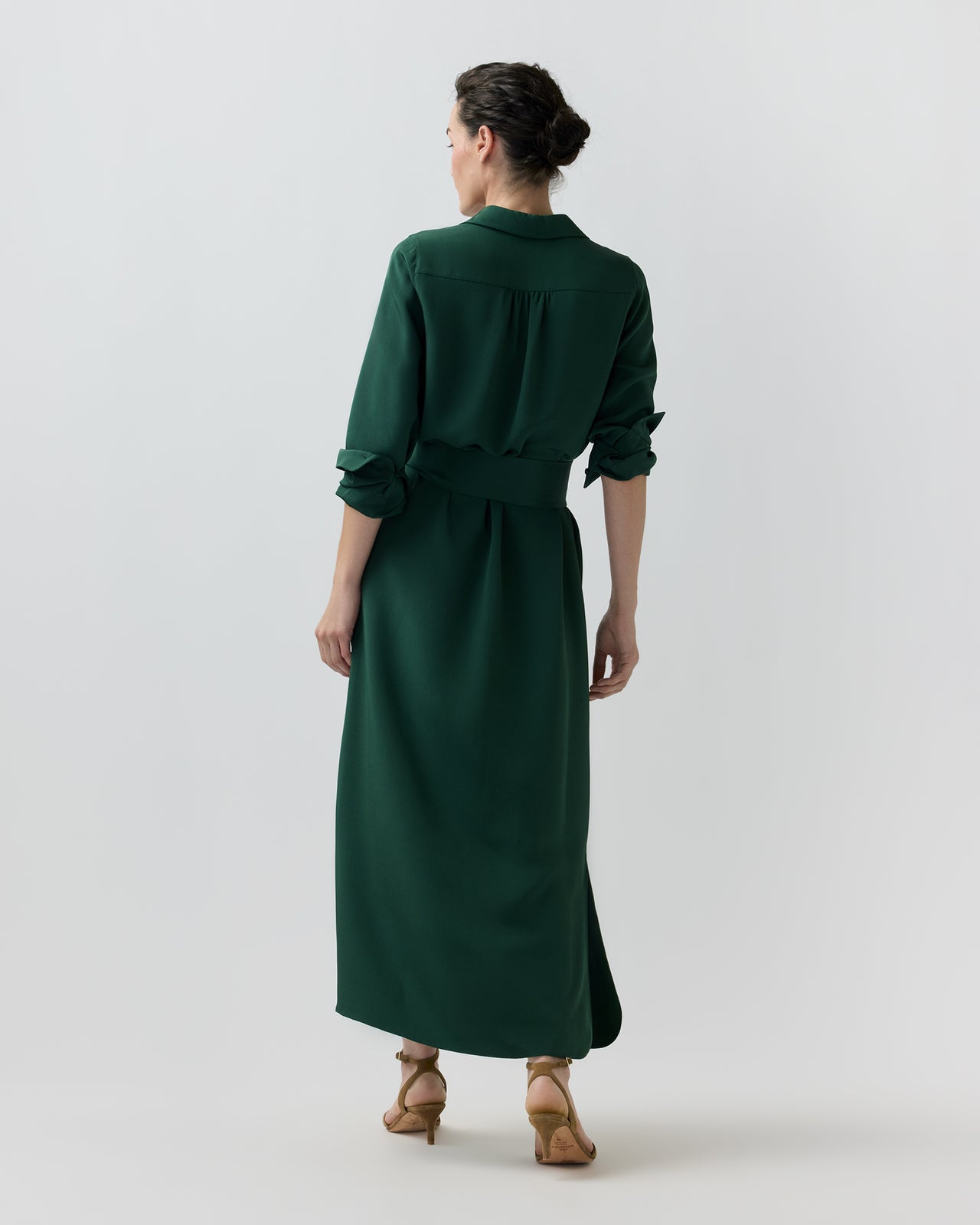 Piper Maxi Dress in Hunter Silk Crepe De Chine