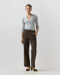 Billie Pant in Bark Crinkle Cotton/Wool