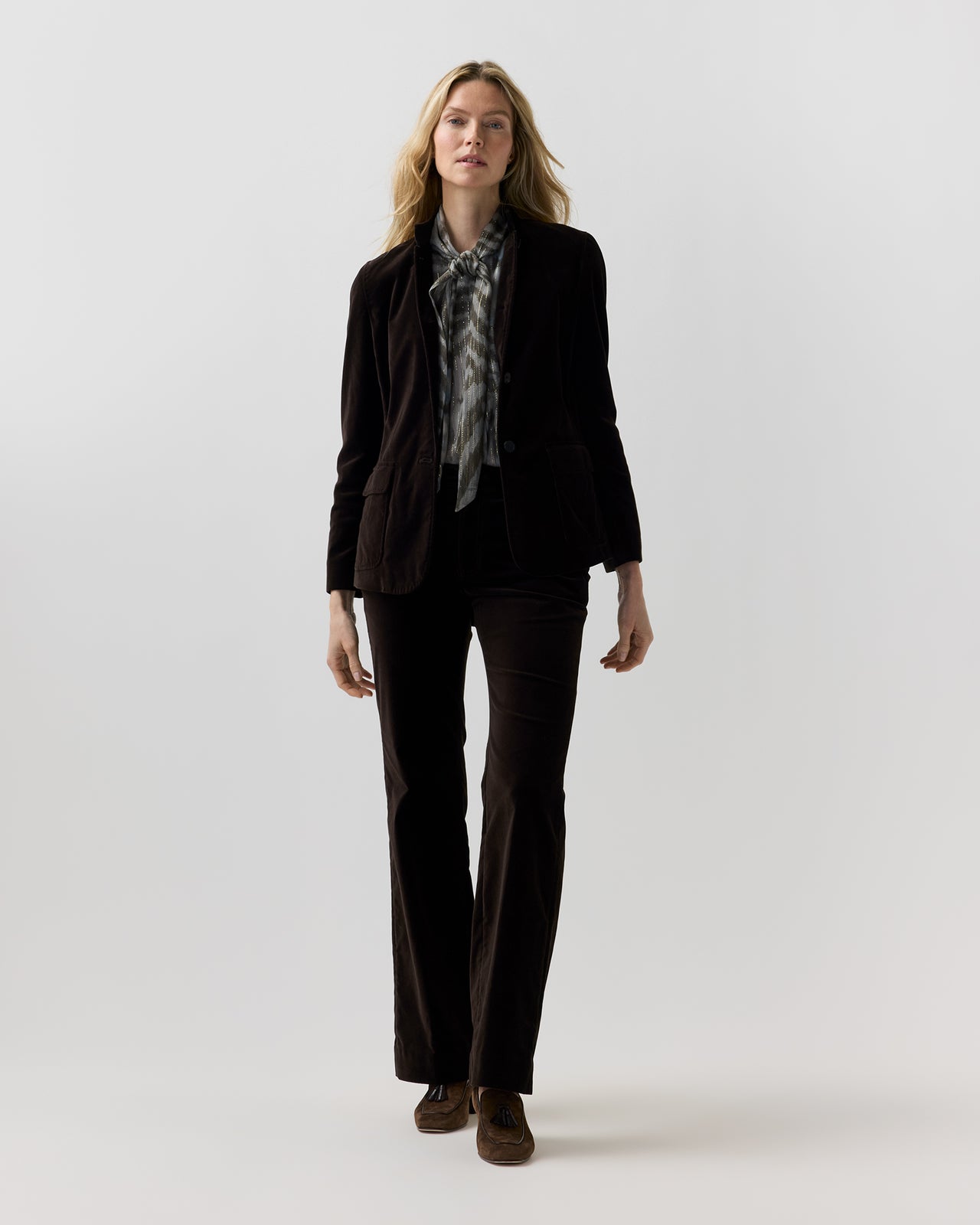 Marguerite Jacket in Chocolate Stretch Velveteen