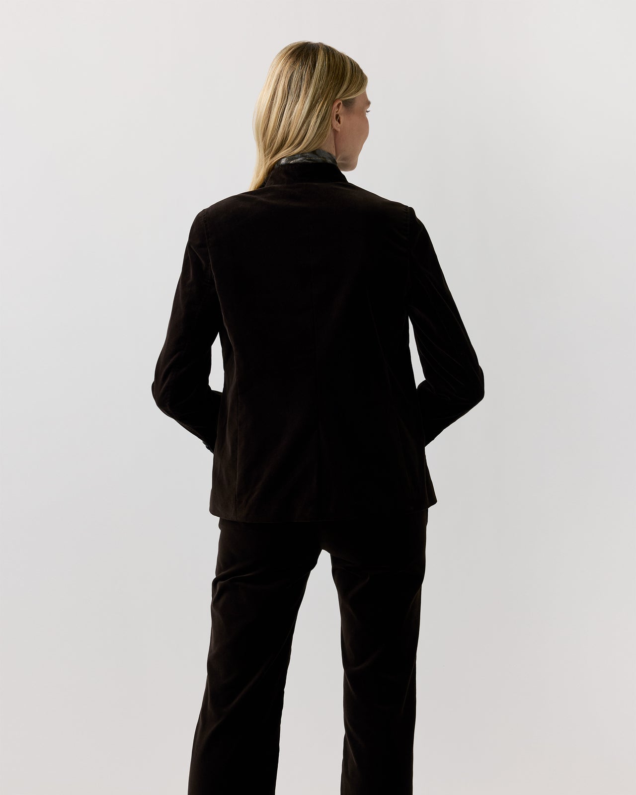 Marguerite Jacket in Chocolate Stretch Velveteen