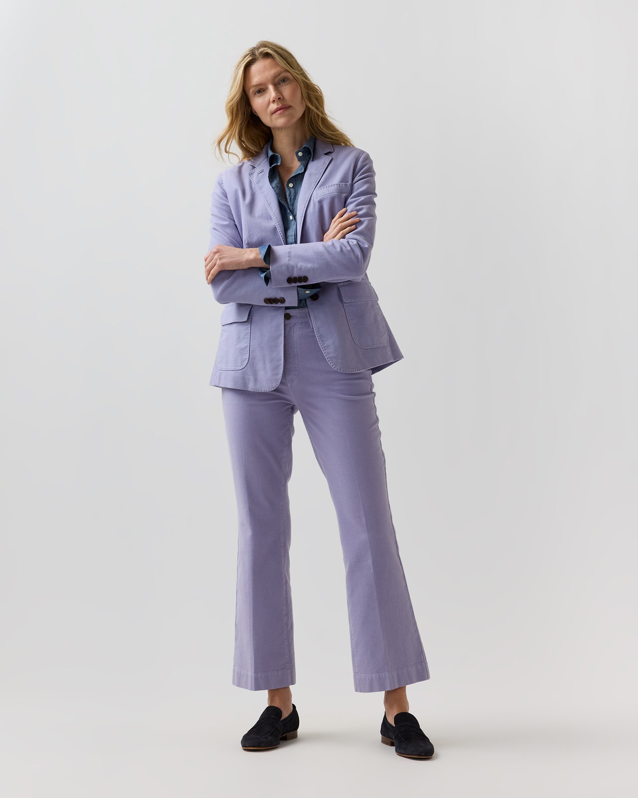 Moira Blazer in Lavender Stretch Moleskin
