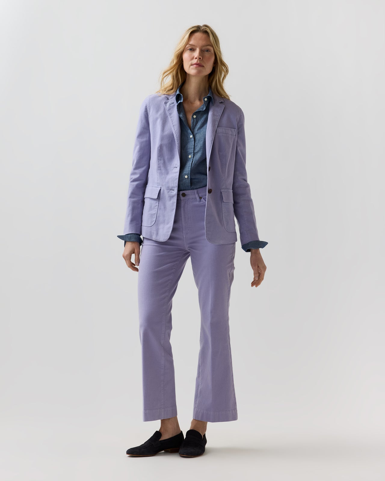 Moira Blazer in Lavender Stretch Moleskin