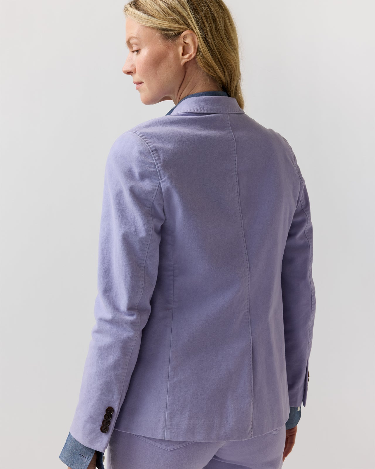 Moira Blazer in Lavender Stretch Moleskin