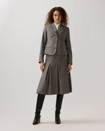 Load image into Gallery viewer, Short Reagan Jacket in Navy/Chocolate Houndstooth

