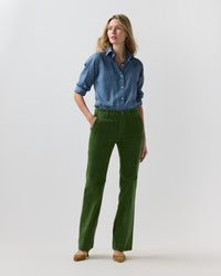 Lindy Trouser in Avocado Stretch Corduroy