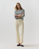 Load image into Gallery viewer, Kendall Flare 5-Pocket Jean in Ivory Stretch Corduroy
