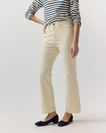 Load image into Gallery viewer, Kendall Flare 5-Pocket Jean in Ivory Stretch Corduroy
