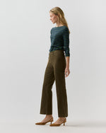Load image into Gallery viewer, Kendall Flare 5-Pocket Jean in Moss Stretch Moleskin
