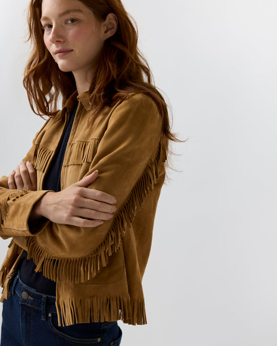 Lorena Jacket in Camel Suede