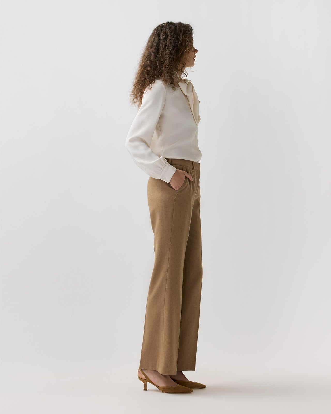 Lane Pant in Camel Hair Flannel
