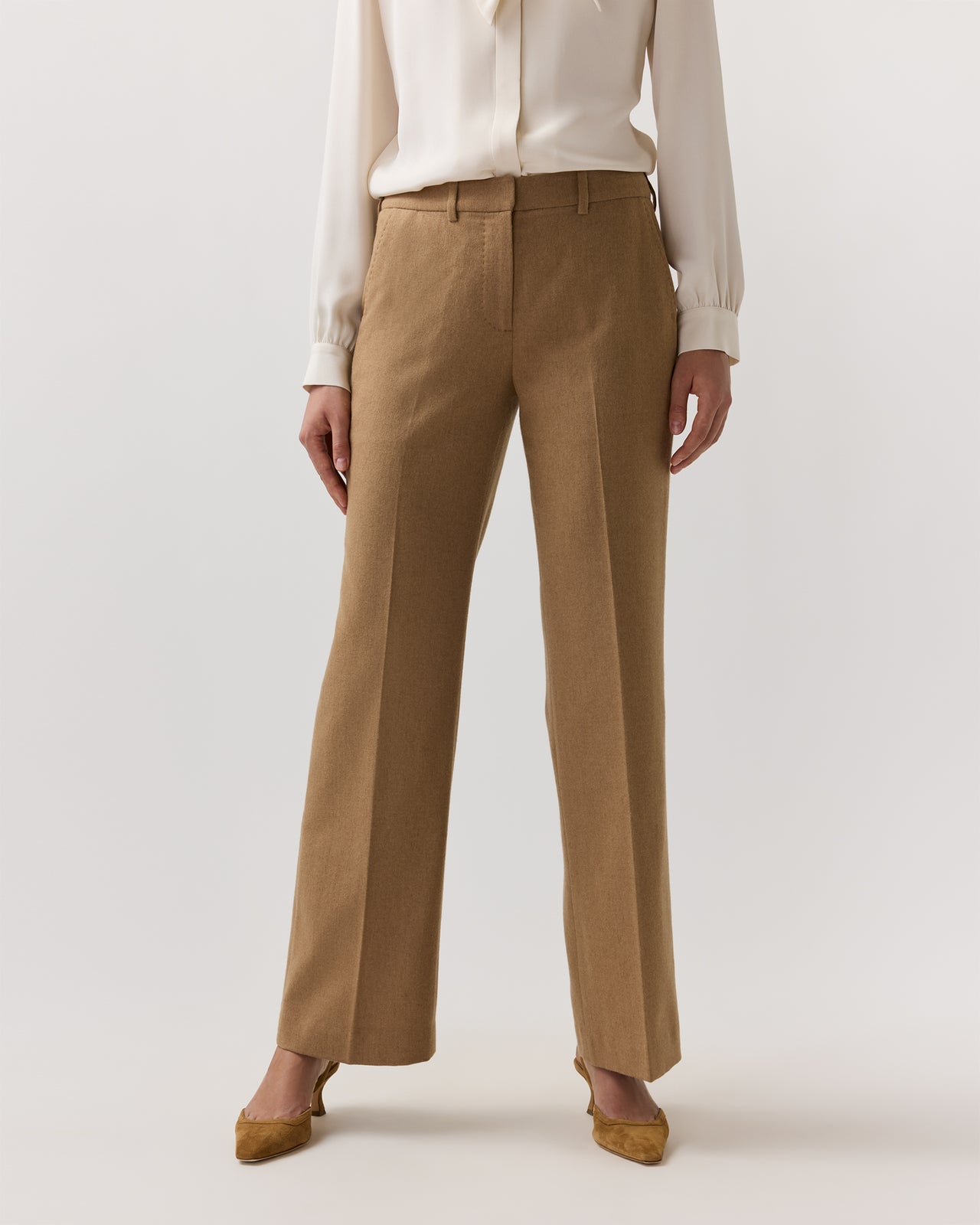 Lane Pant in Camel Hair Flannel