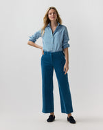 Load image into Gallery viewer, Frankie Cropped Pant in Petrol Stretch Corduroy
