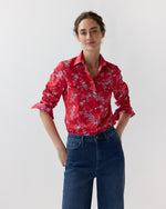Load image into Gallery viewer, Western Shirt in Red Elizabeth Sketch Liberty Fabric
