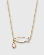 Load image into Gallery viewer, Fish Charm Necklace in Mother Of Pearl

