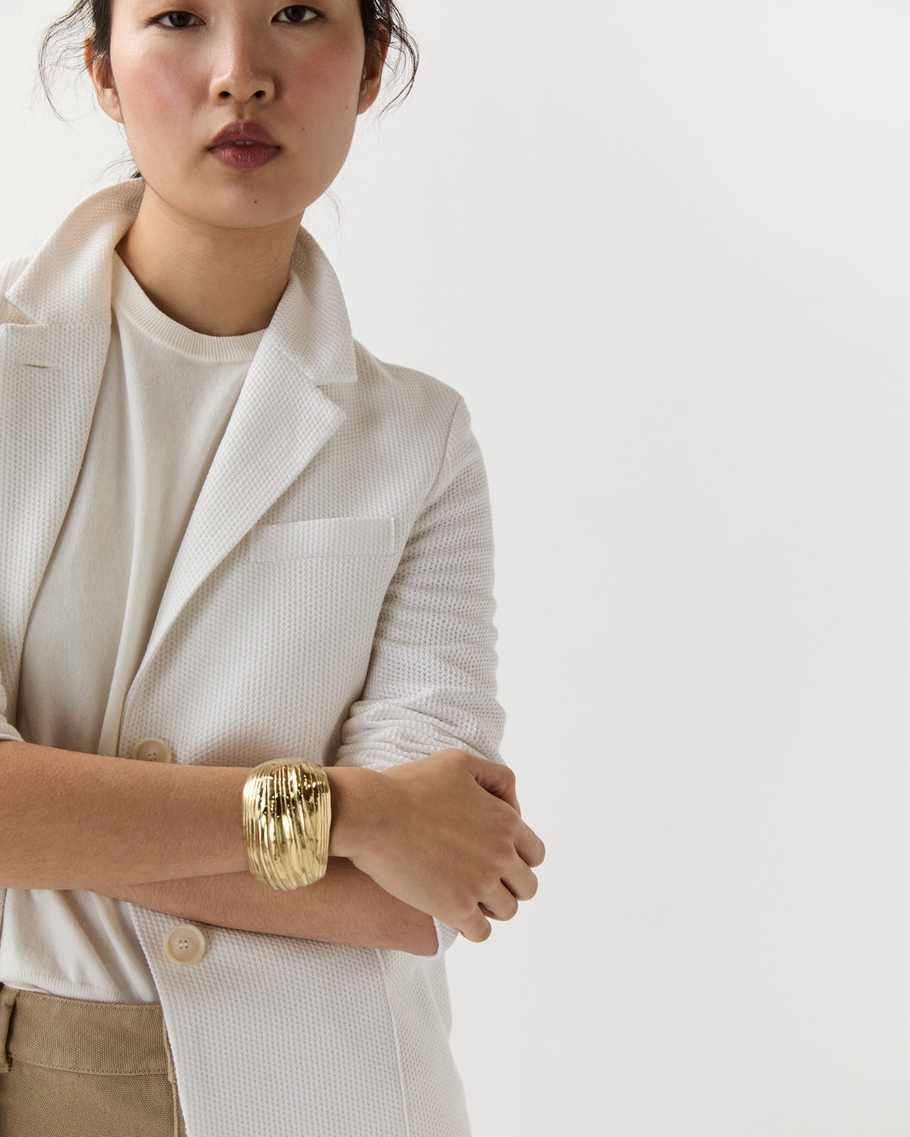 Palm Frond Cuff in Tumbaga