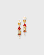 Load image into Gallery viewer, Aviary Classic Mini Earrings in White/Ruby
