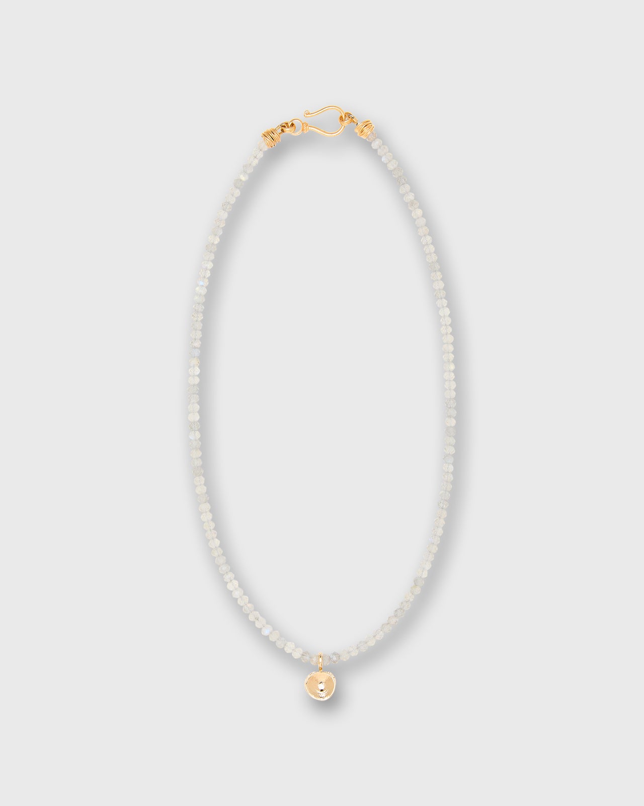 Shark Vertebrae Pendant Necklace in Vermeil/Grey