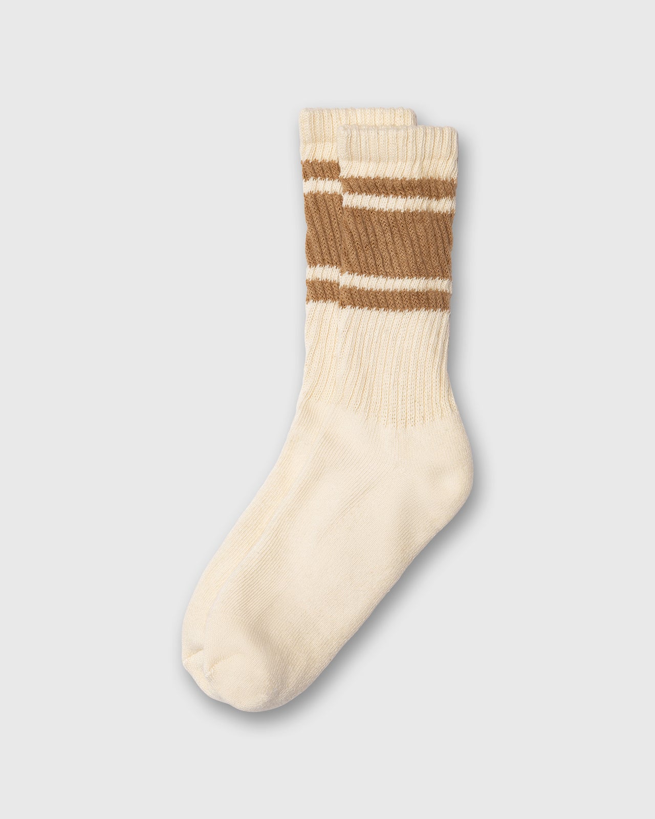 Retro Mono Stripe Socks in Acorn