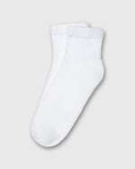 Load image into Gallery viewer, Solid Quarter Crew Socks in White
