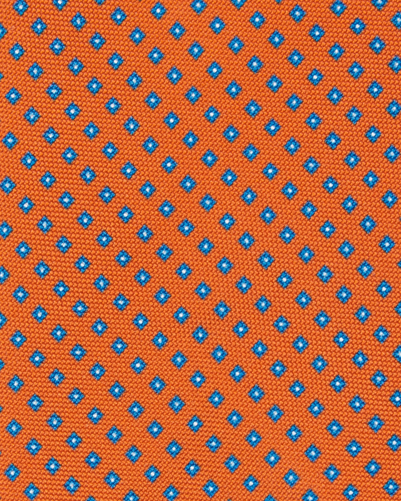 Silk Print Tie in Orange/Riviera Square