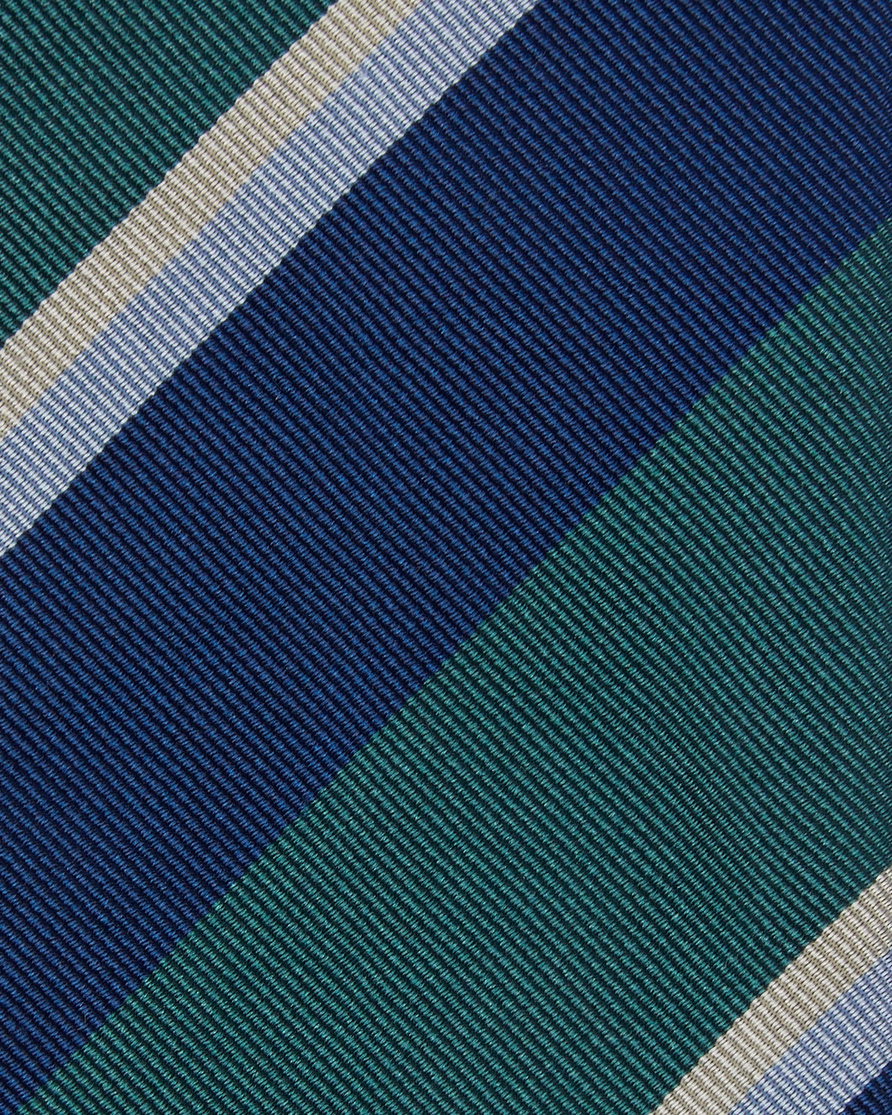 Silk Woven Tie in Navy/Sky/River Multi Stripe