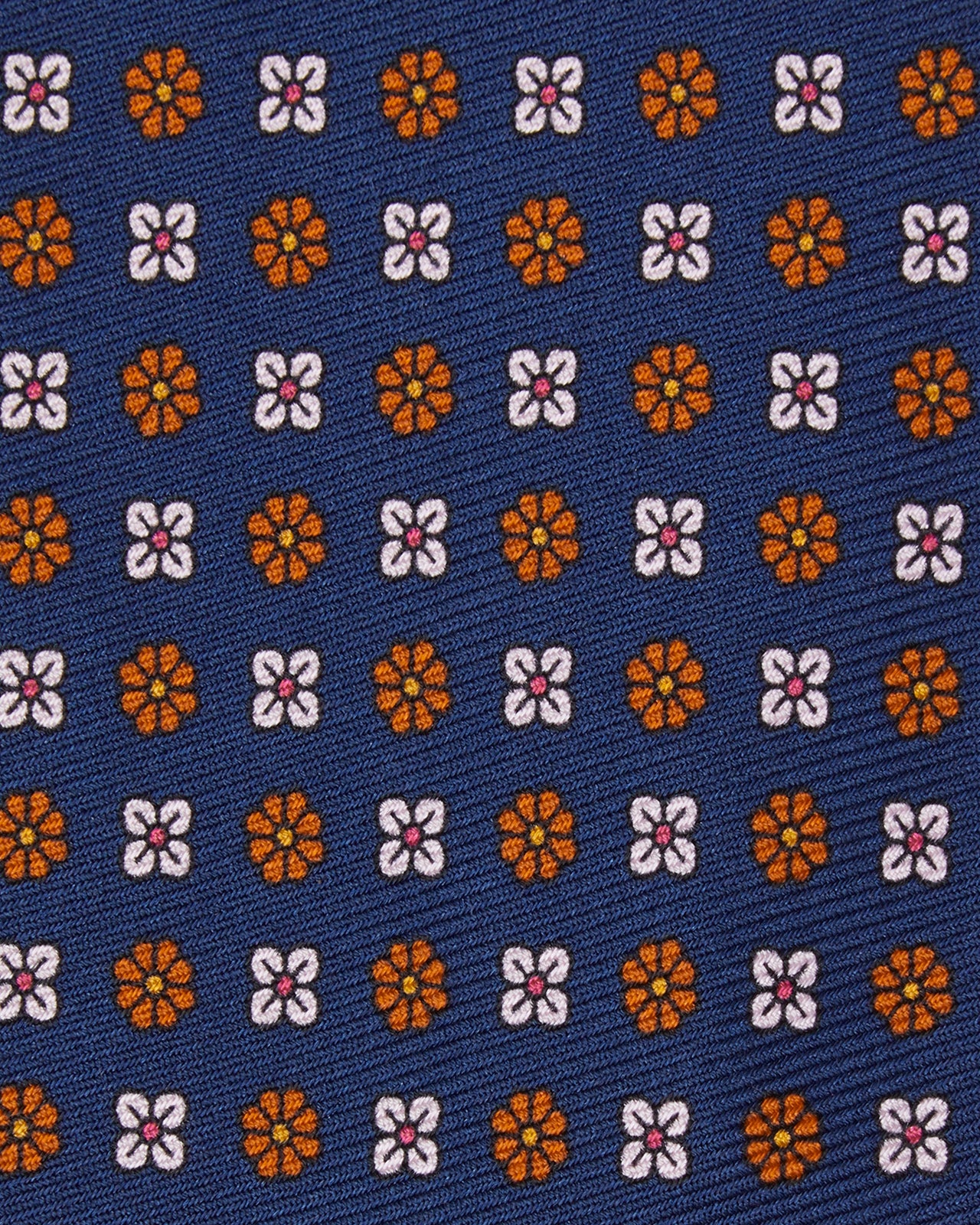 Silk Print Tie in Navy/Nantucket/Soft Pink Flower