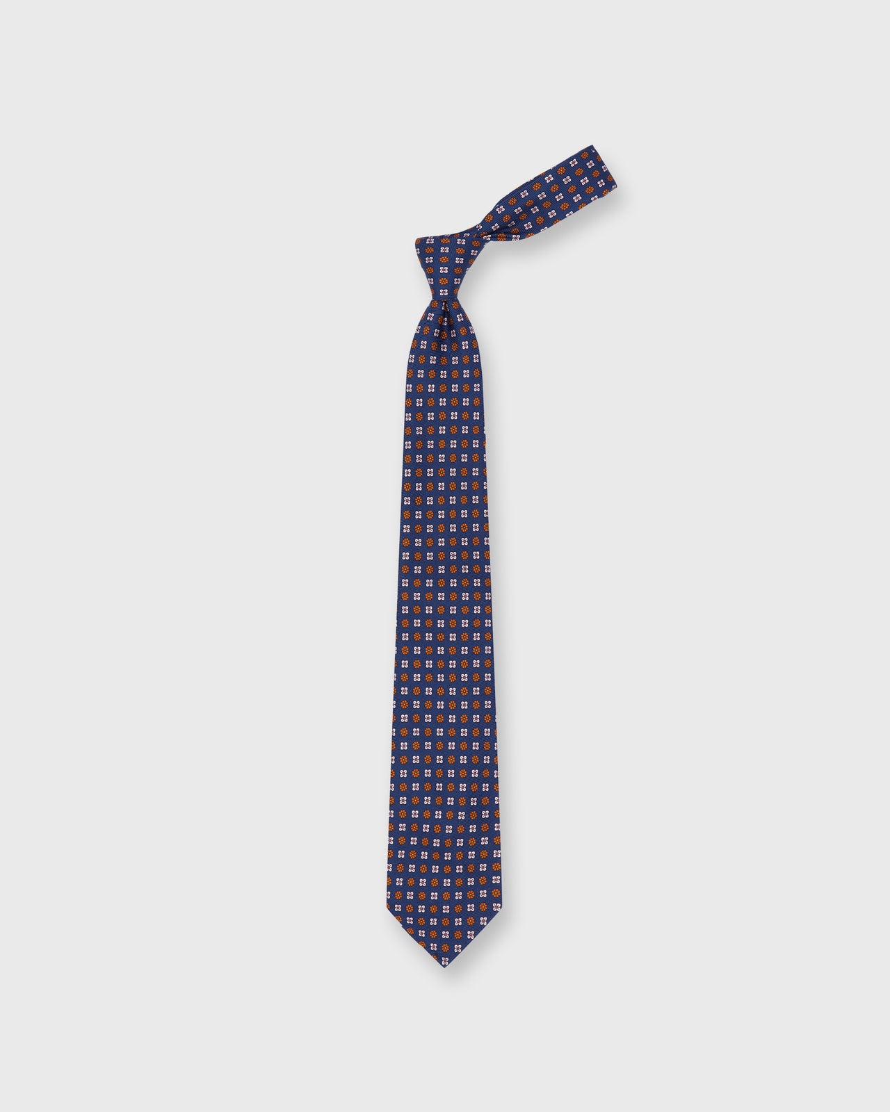 Silk Print Tie in Navy/Nantucket/Soft Pink Flower