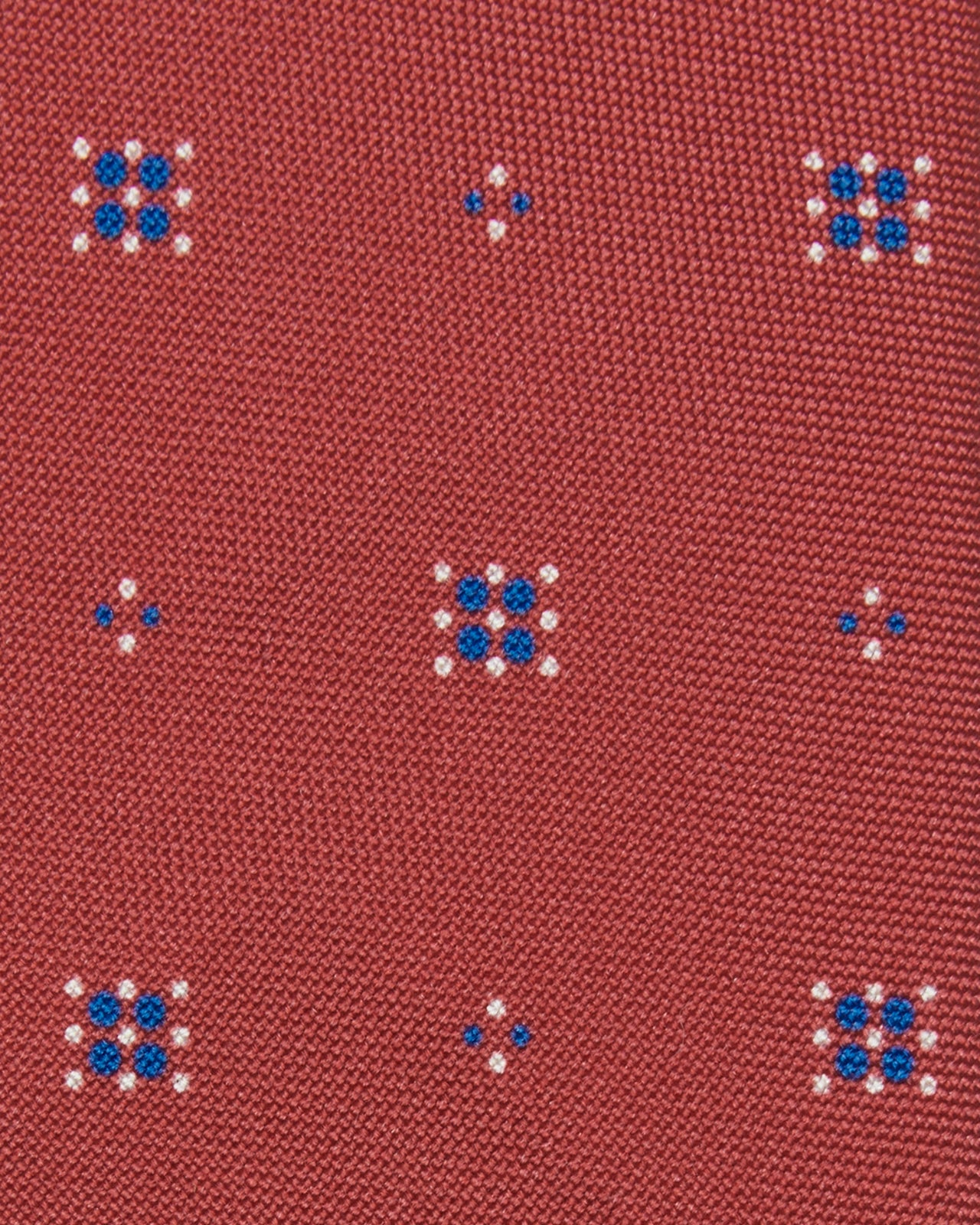 Silk Print Tie in Raspberry/Blue Dot Foulard