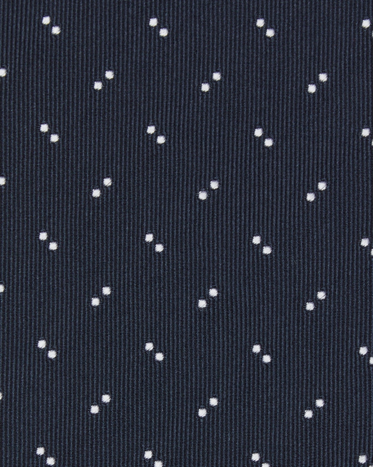 Silk Woven Tie in Navy/Chalk Abstract Dot