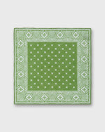 Load image into Gallery viewer, Hand-Rolled Cotolino Pocket Square in Spring/Bone Paisley Bandana Print
