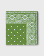 Load image into Gallery viewer, Hand-Rolled Cotolino Pocket Square in Spring/Bone Paisley Bandana Print

