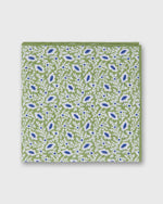Load image into Gallery viewer, Hand-Rolled Linen/Cotton Pocket Square in Spring/Chalk/Navy Floral
