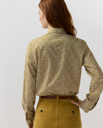 Load image into Gallery viewer, Western Shirt in Gold Feather Meadow Liberty Fabric
