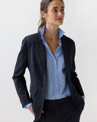 Moira Blazer in Heather Navy Cavalry Twill