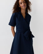 Load image into Gallery viewer, Kimber Dress in Navy Poplin
