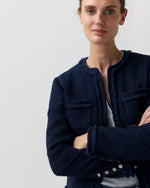 Load image into Gallery viewer, Essie Jacket in Navy Boucle Tweed
