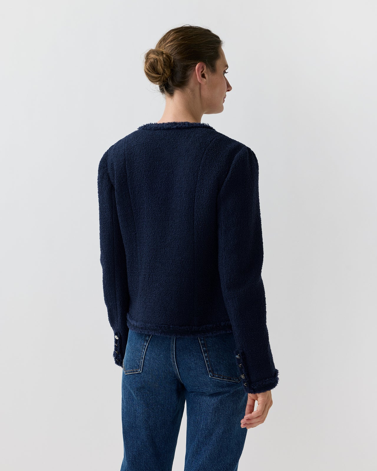 Essie Jacket in Navy Boucle Tweed