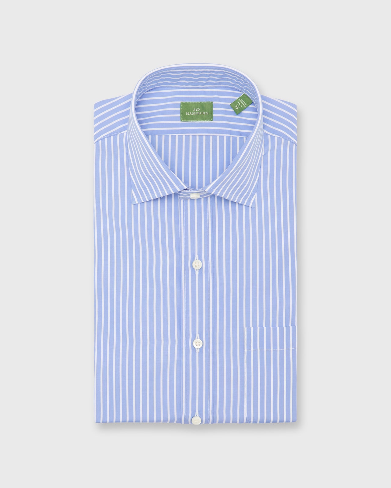 Spread Collar Dress Shirt in Dutch/White Stripe Poplin
