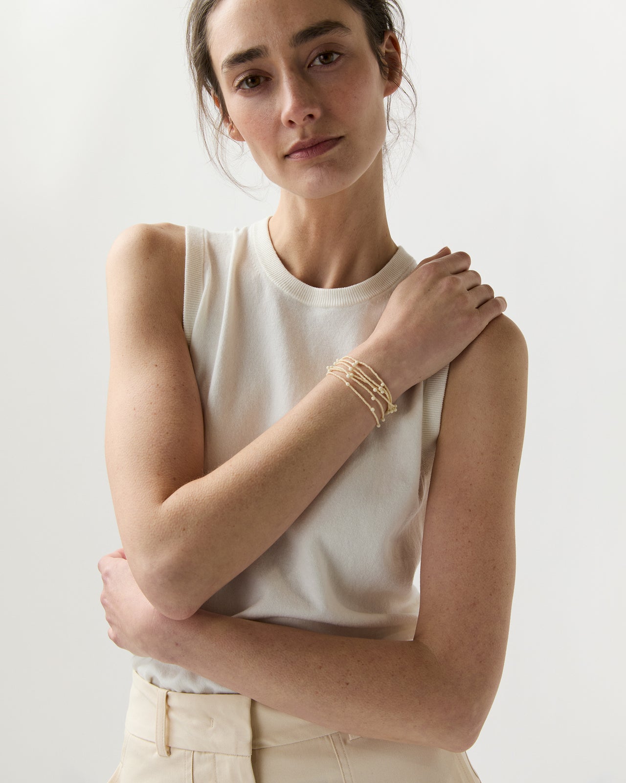 Candy Stretch Bracelets (Set of 6) in Bone