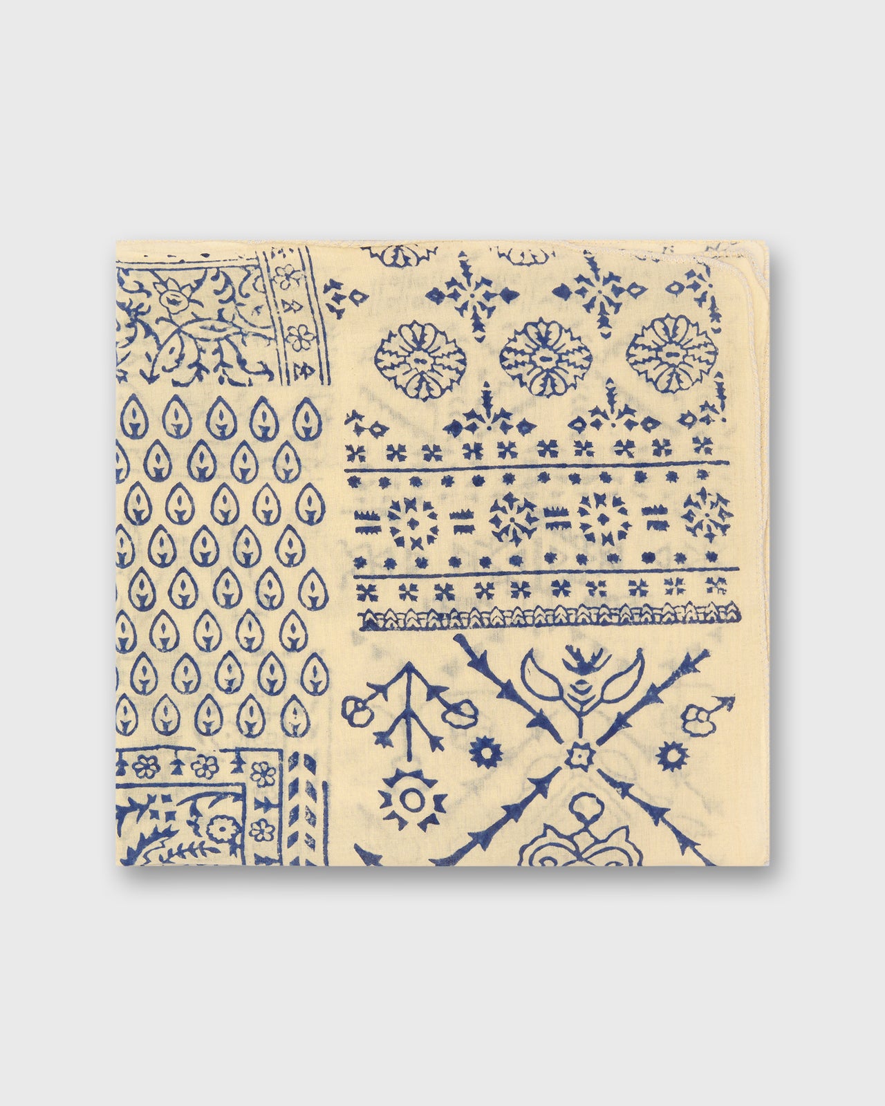 Printed Indian Bandana in Natural/Bone