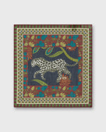 Load image into Gallery viewer, Hand-Rolled Cotton Pocket Square in Berry/Sage Leopard
