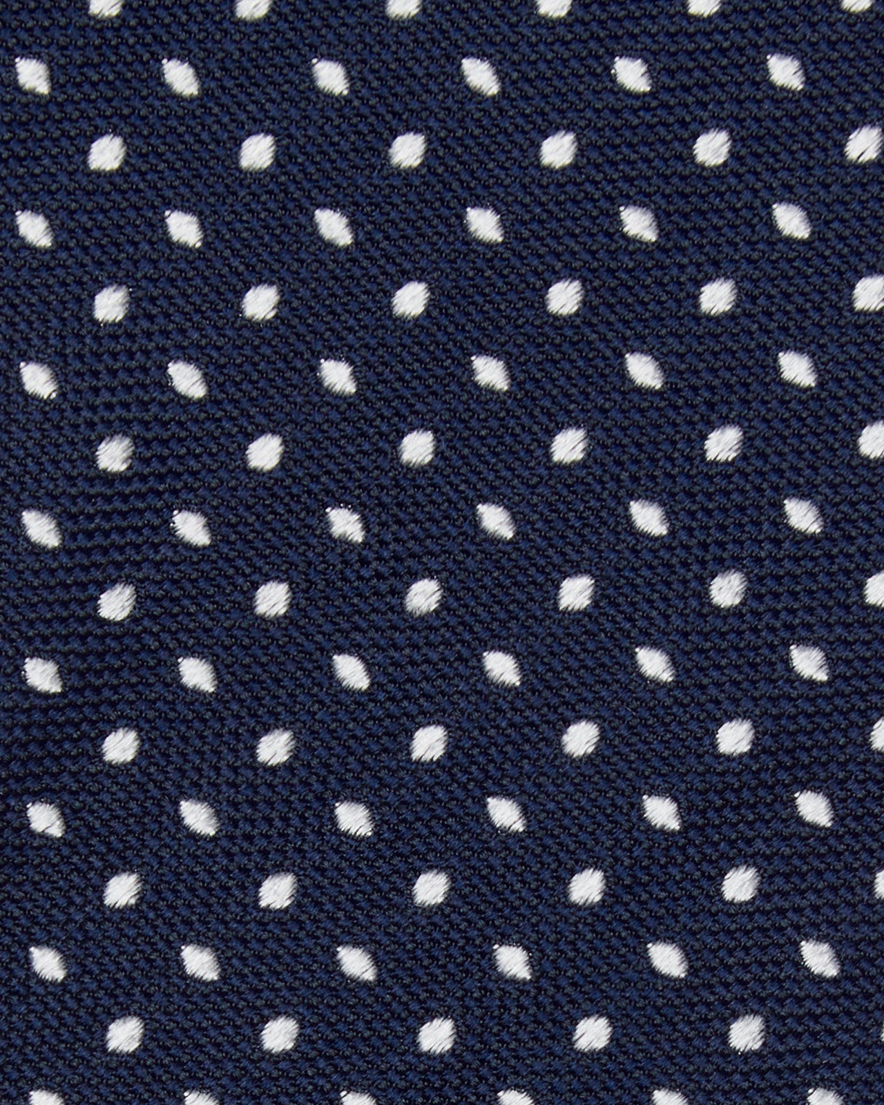 Silk Woven Tie in Navy/Fog Pin Dot