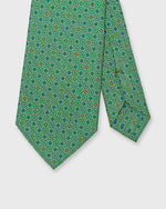 Load image into Gallery viewer, Silk Print Tie in Green Quatrefoil Tile
