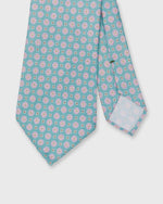 Load image into Gallery viewer, Silk/Linen Print Tie in Seafoam/Pink Medallion
